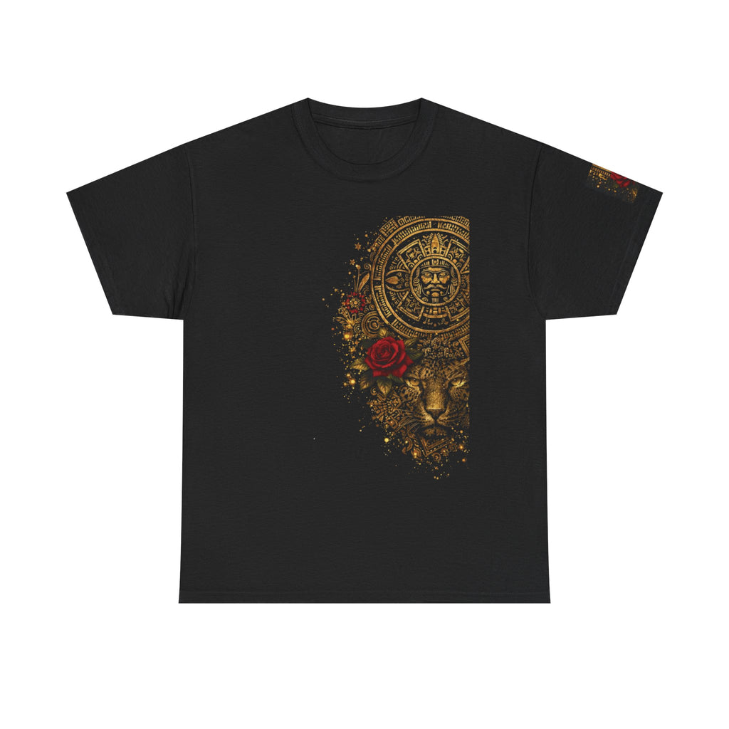 Reina Azteca T‑Shirt — Aztec Sunstone & Rose Graphic Tee —