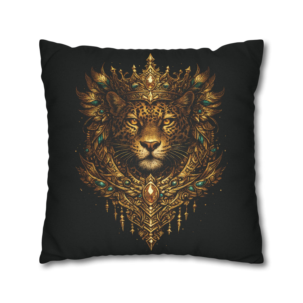 Golden Crowned Jaguar Decorative Pillow case