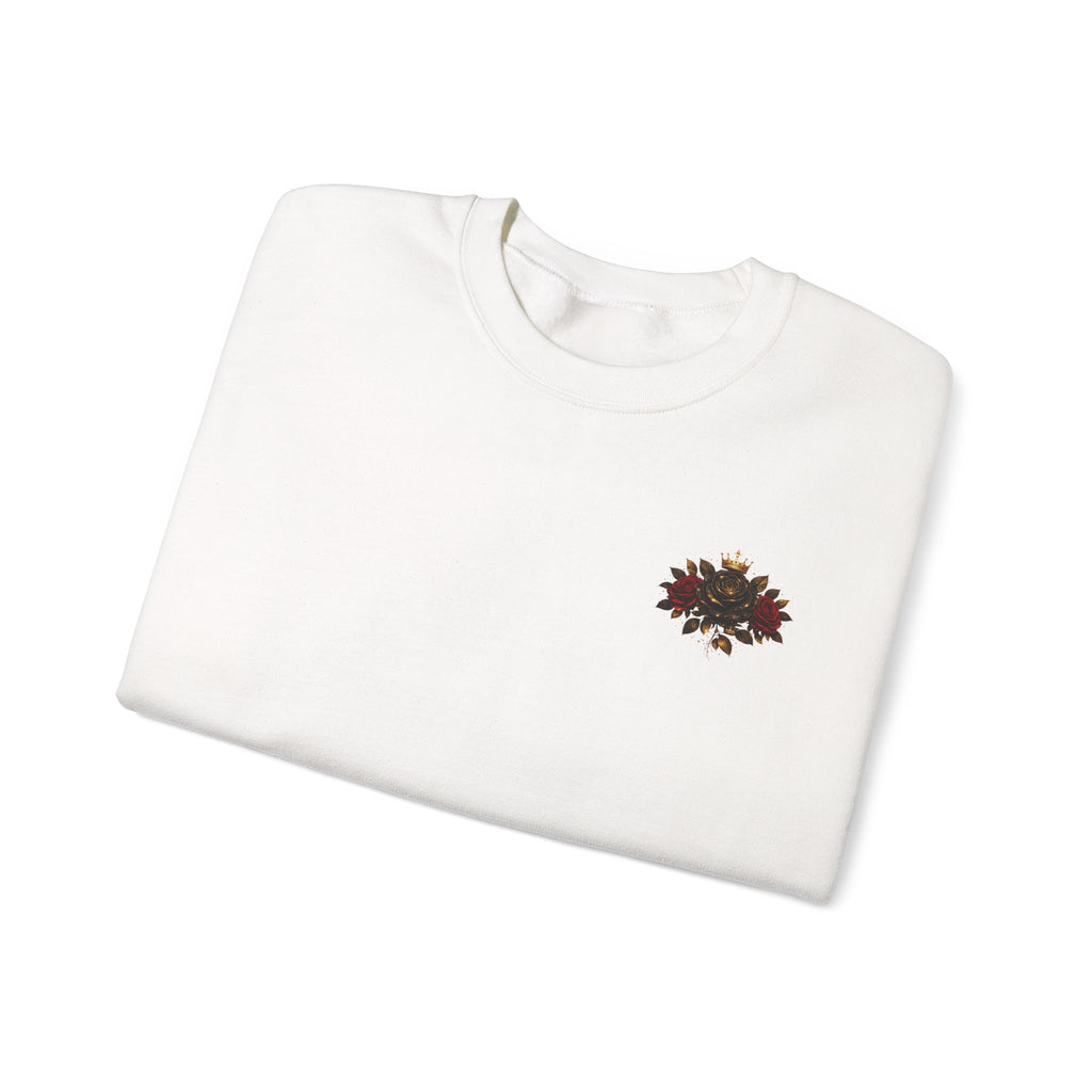 Born to Bloom Crewneck Sweatshirt — Floral Crown Rose Graphic