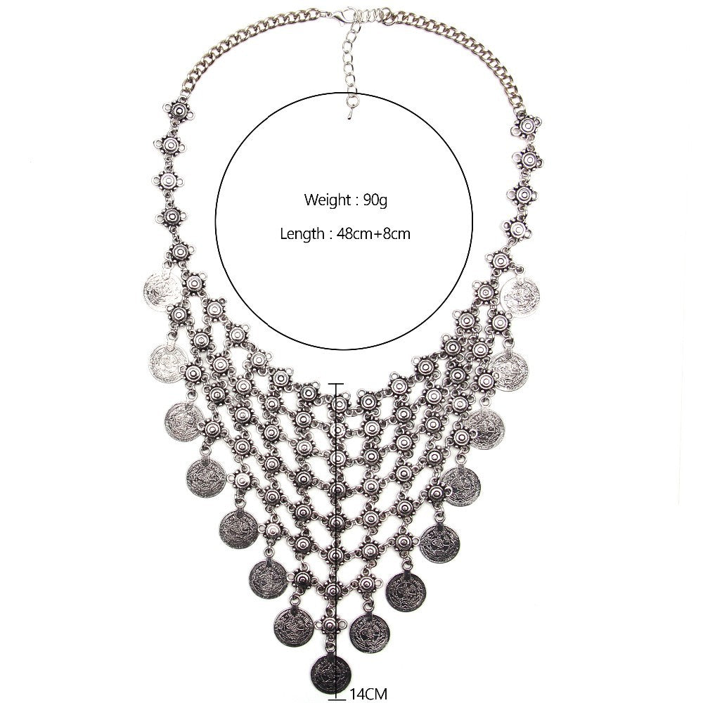Vintage Coin Statement Necklace