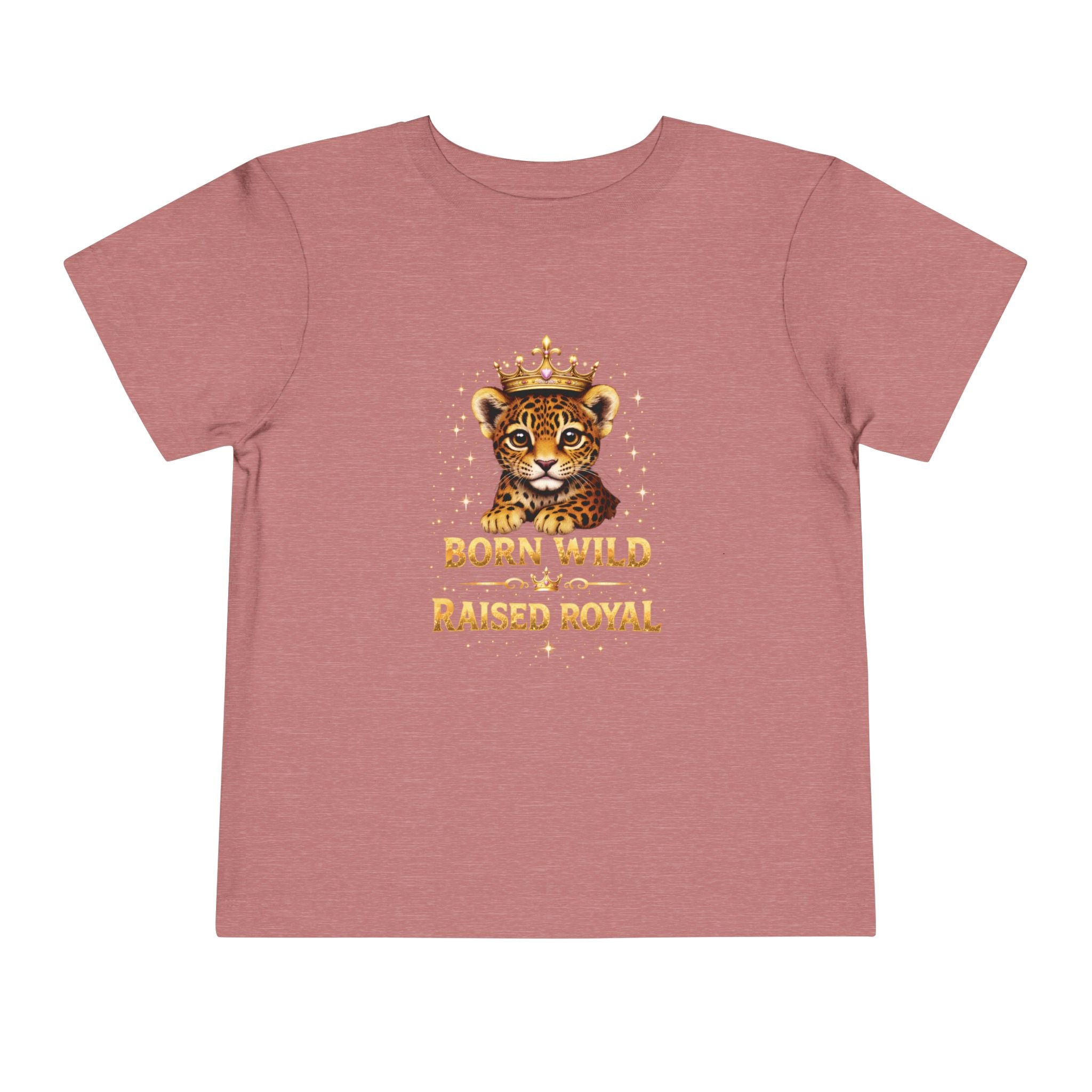 Toddler Tee - "Born Wild Raised Royal" Jaguar Cub Crown Graphic