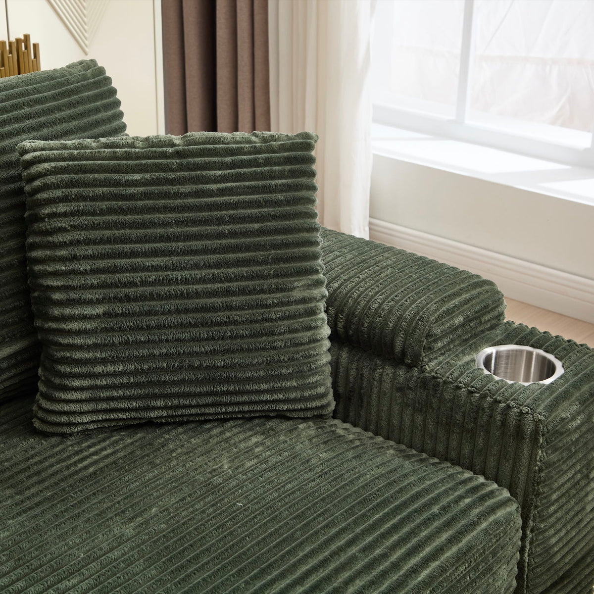 Convertible Sectional Sofa Bed Set with Storage and USB Port - Green