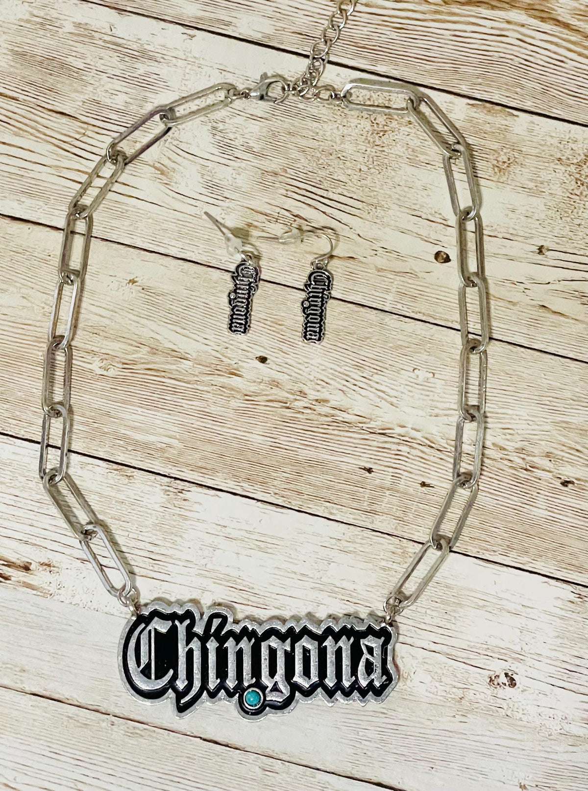 Chingona Necklace & Earrings Set