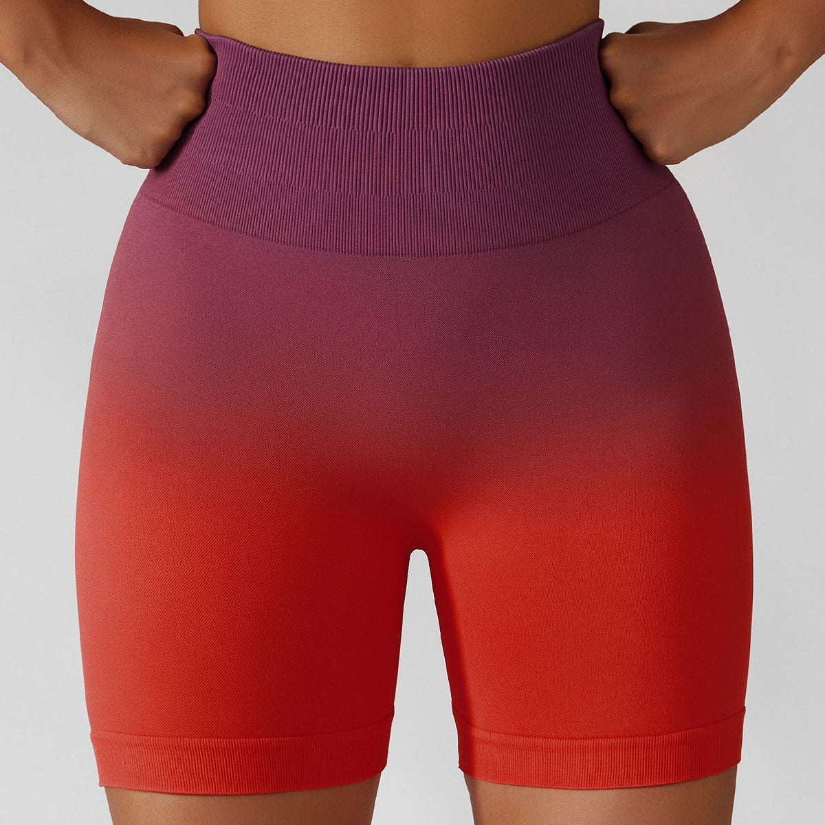 Seamless Gradient High-Waist Yoga Shorts