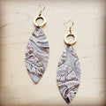 **Leather Oval Earrings in Gilded Cowboy w/ Matte Accent 207d