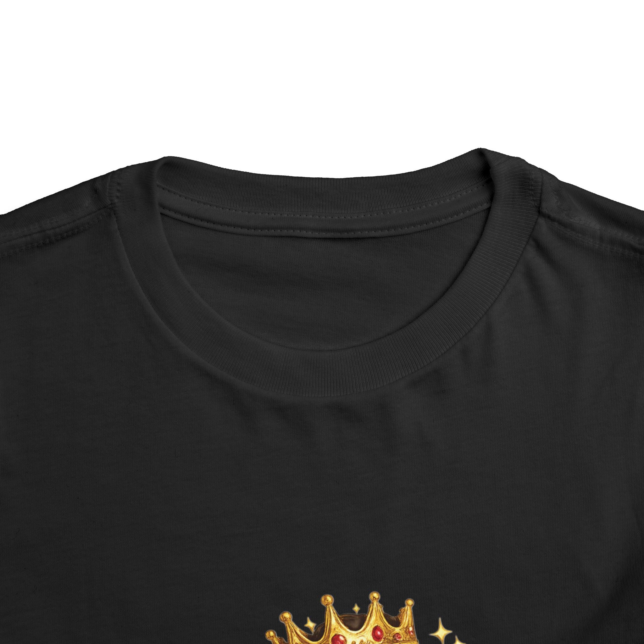 Toddler Tee – "Raised by a Reina" Gold Crown Design
