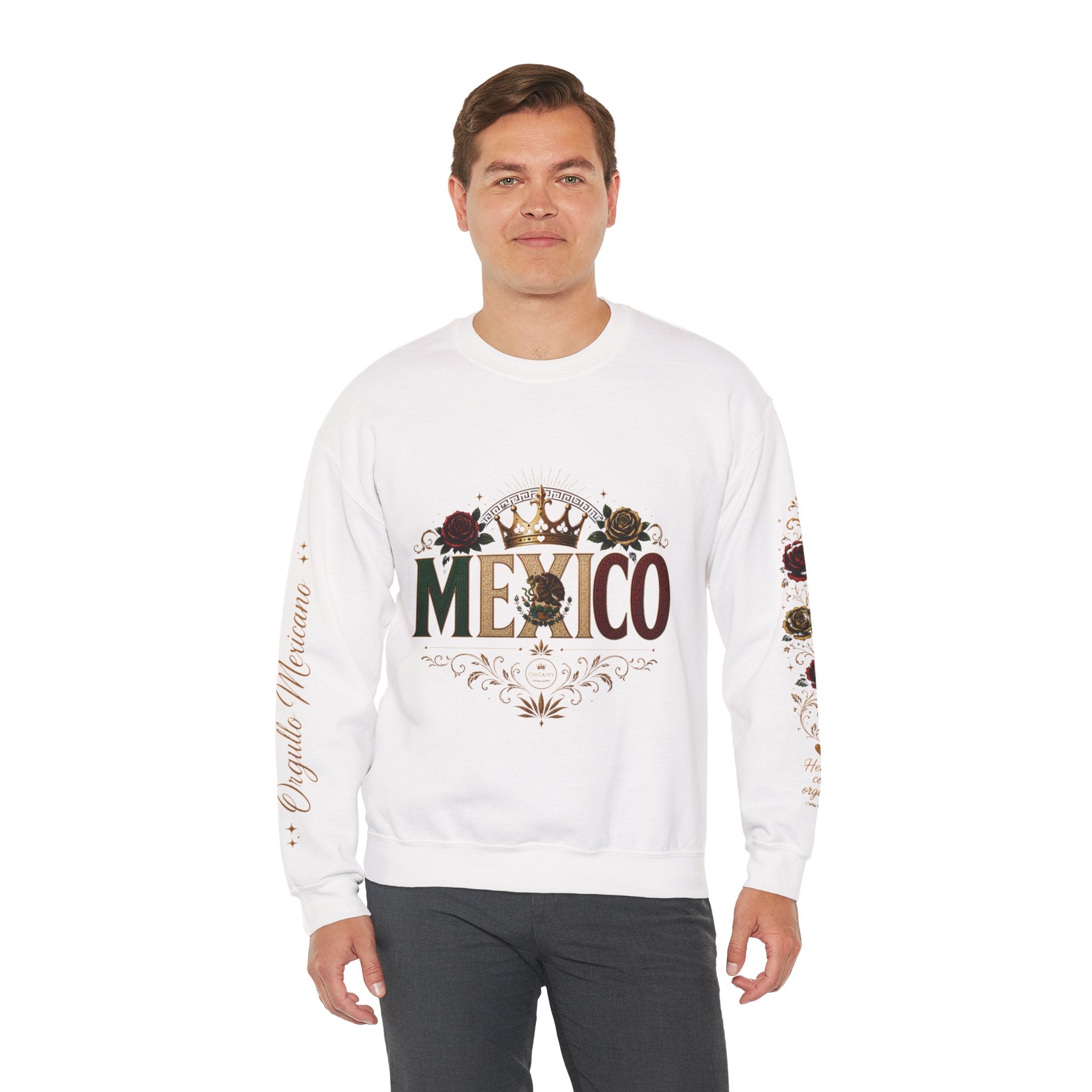 Orgullo Mexicano Crewneck Sweatshirt - Viva México Graphic Pullover