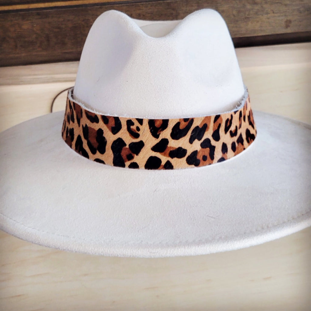 Wide Hair Hide Leopard Hat Band Only 954c