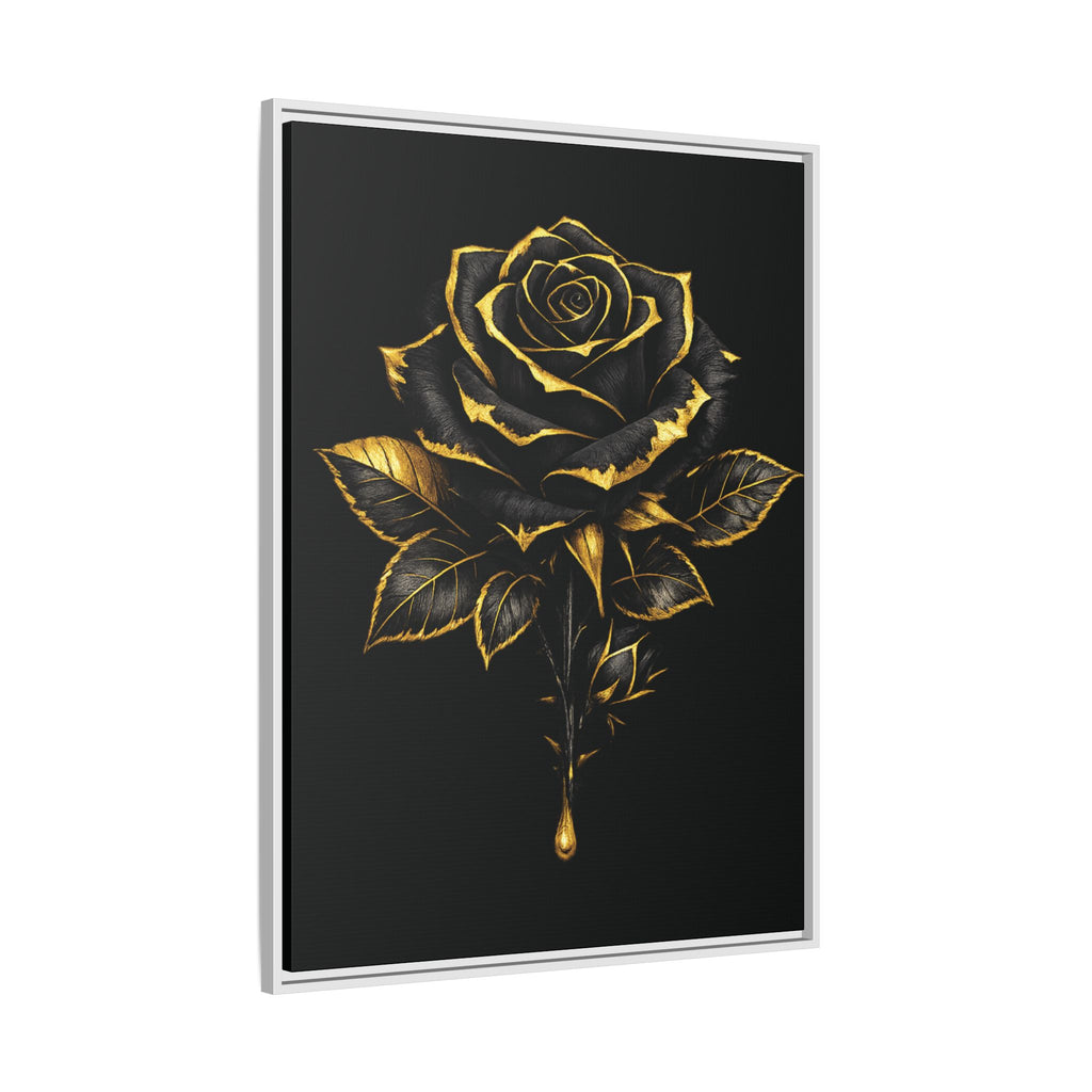 “Bloom Into Power – Gold Rose Canvas” Matte Canvas Wall Art