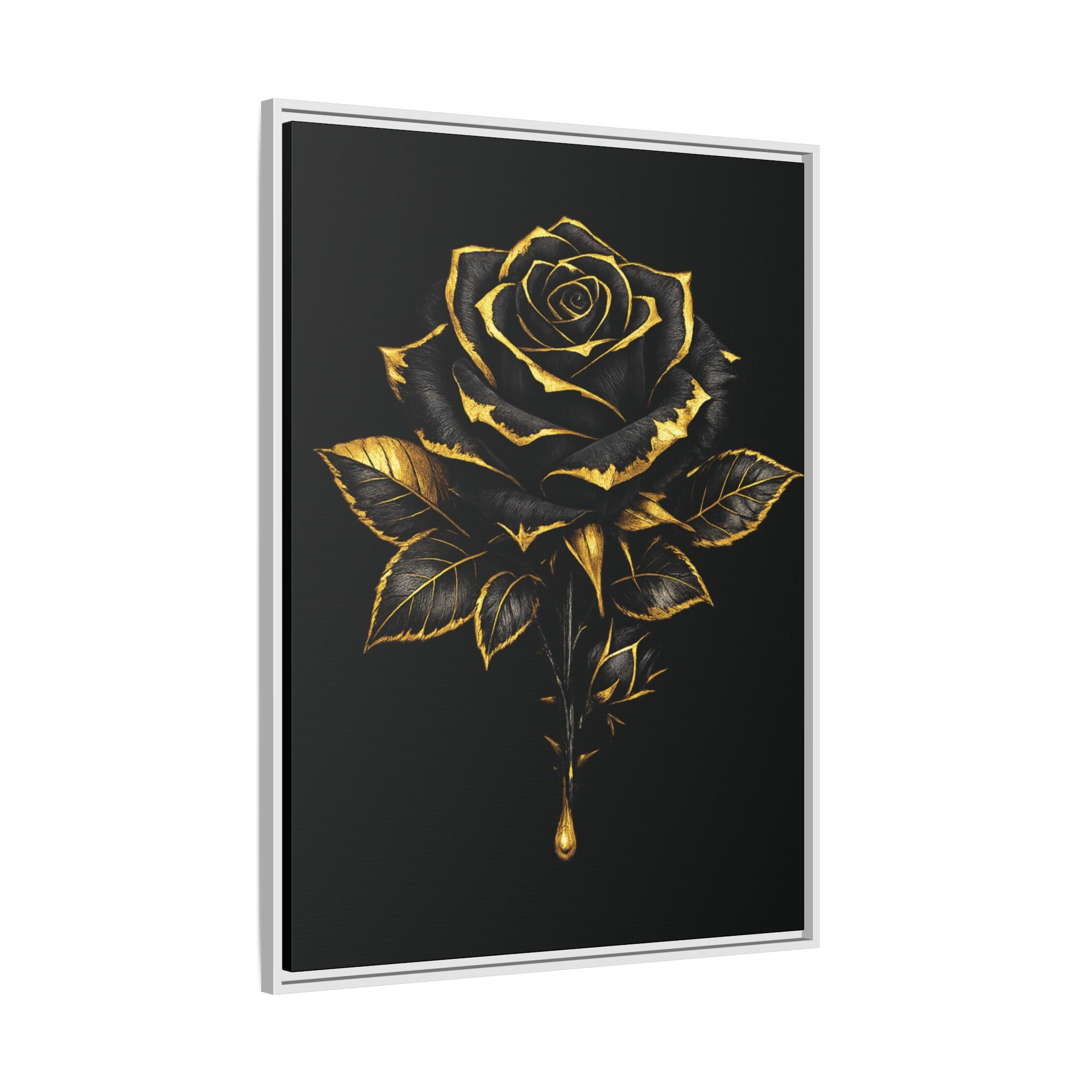 “Bloom Into Power – Gold Rose Canvas” Matte Canvas Wall Art