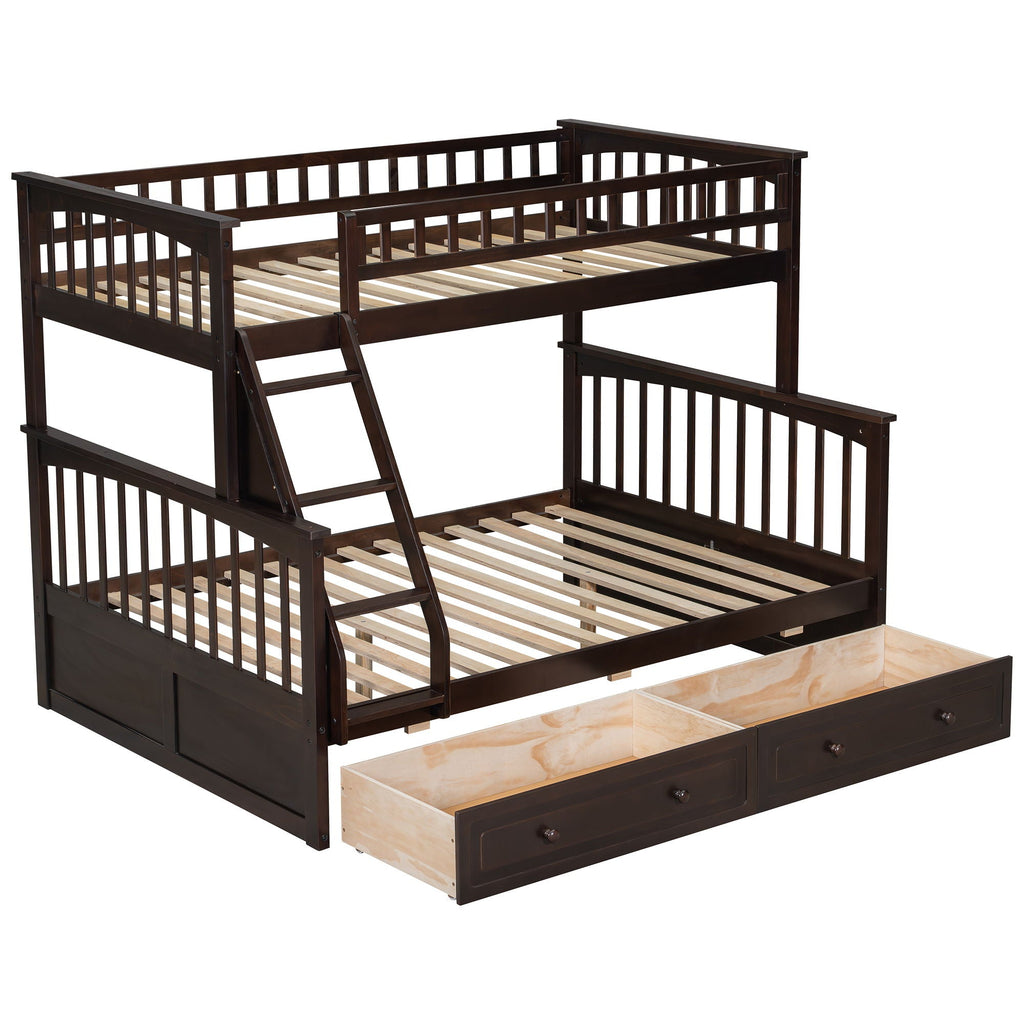 Convertible Storage Bunk Bed with Drawers - Twin Over Full