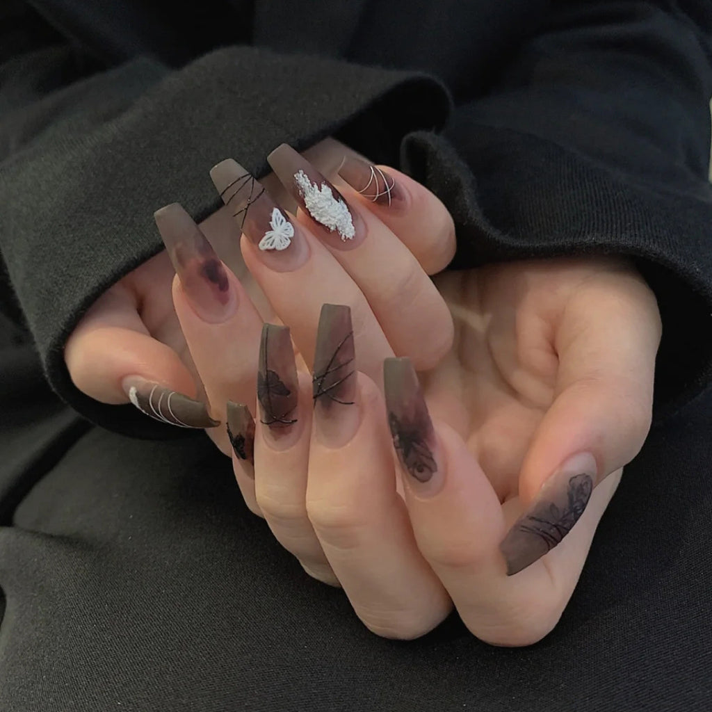 Dark Butterfly Ballet Press-On Nails