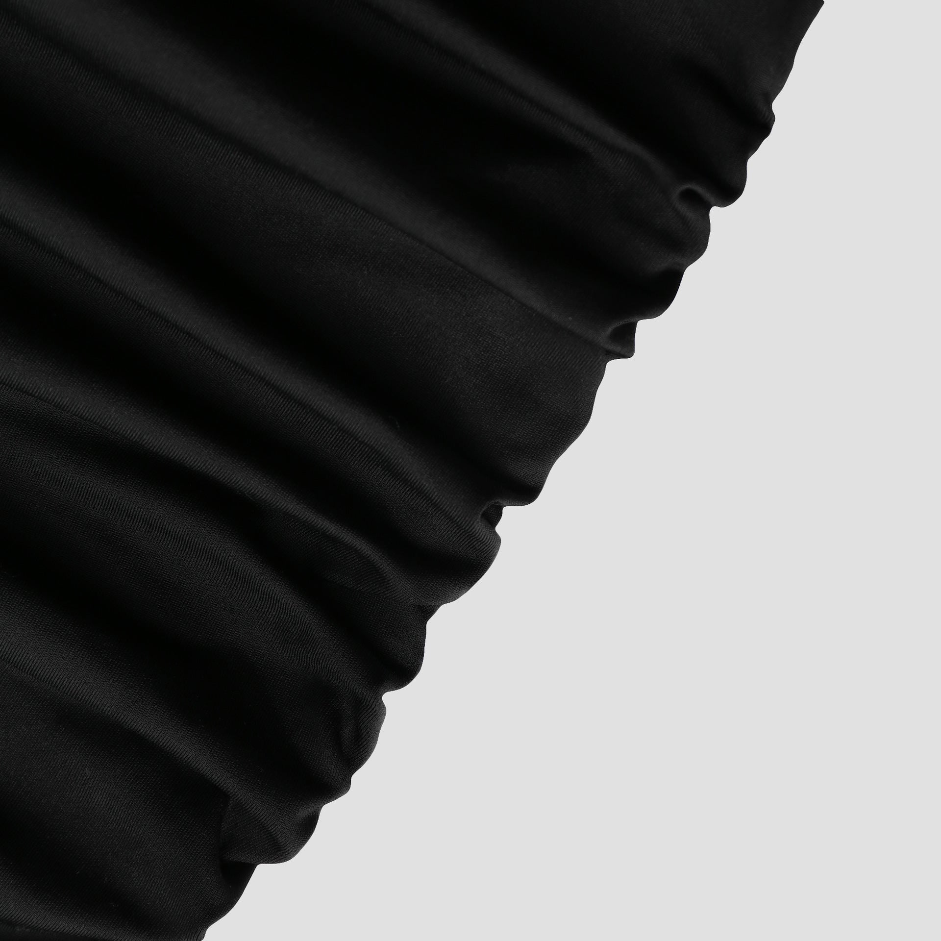 Black Fitted Pleated Bodycon Dress