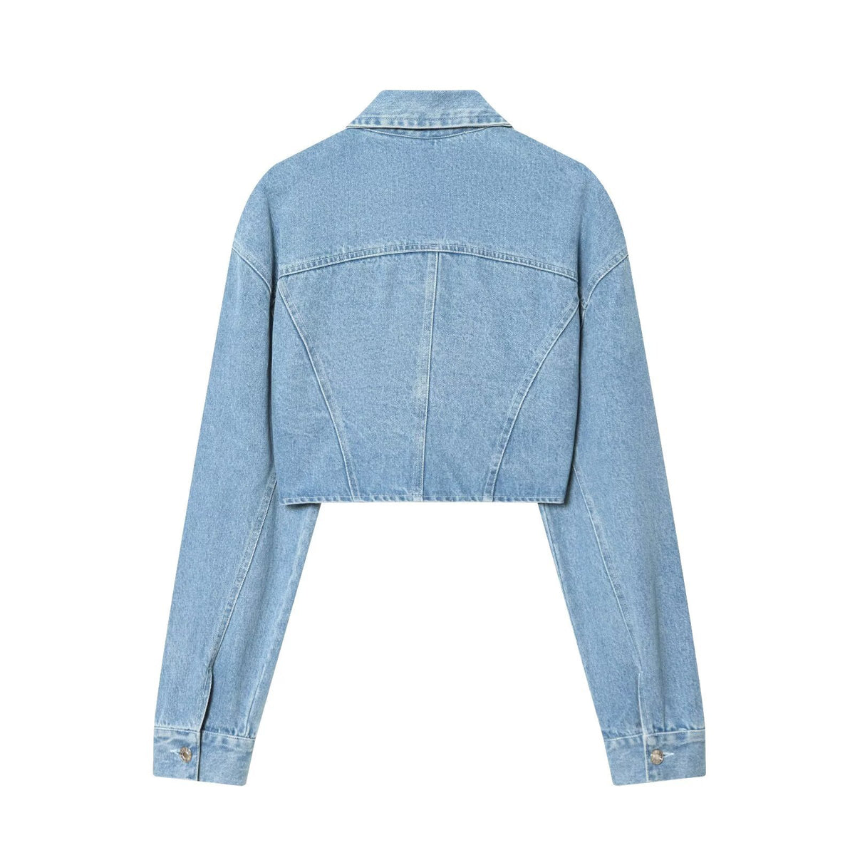 Light Blue Cropped Denim Jacket