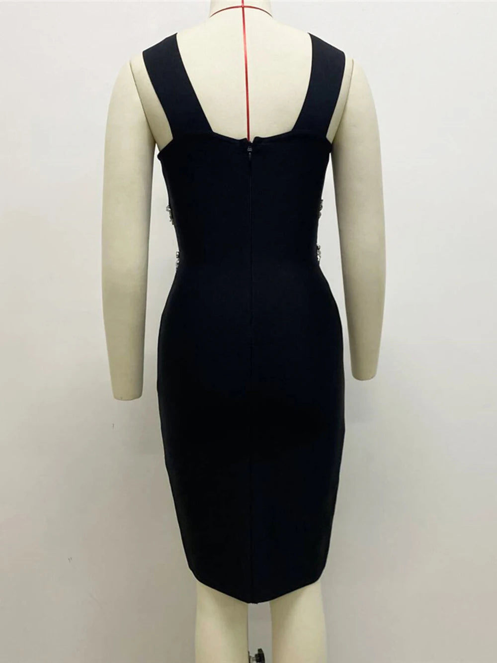 Rhinestone Cutout Bandage Dress
