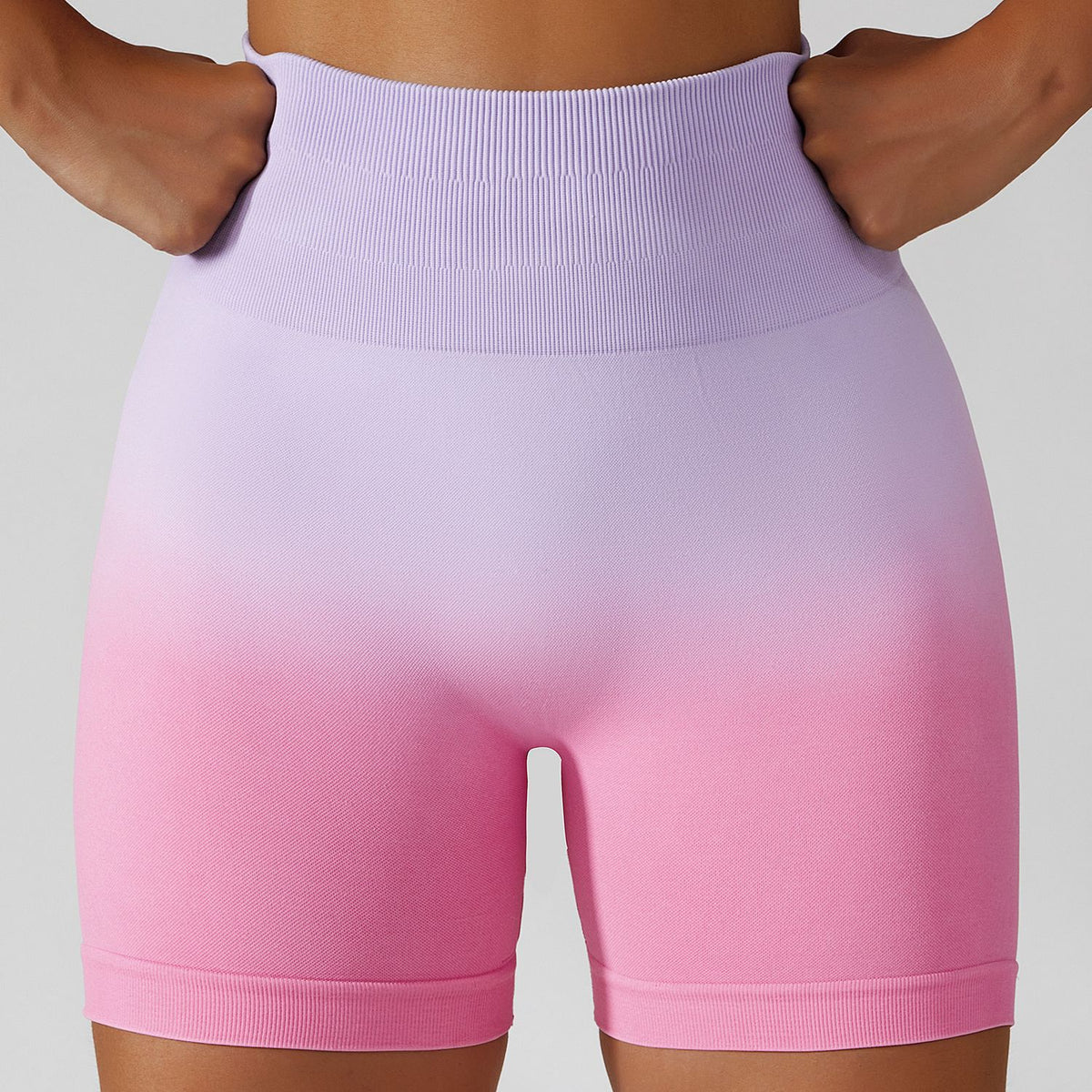 Seamless Gradient High-Waist Yoga Shorts