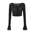 Lace V-Neck Cinched-Waist Top