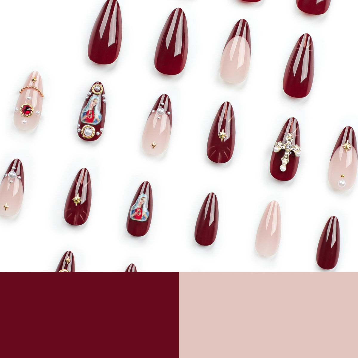 Crystal Cross Press-On Nail Set