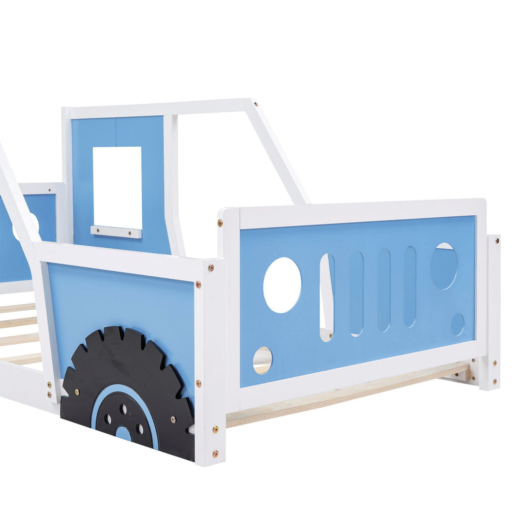 Classic Car Shaped Platform Bed with Wheels - Twin or Full Size