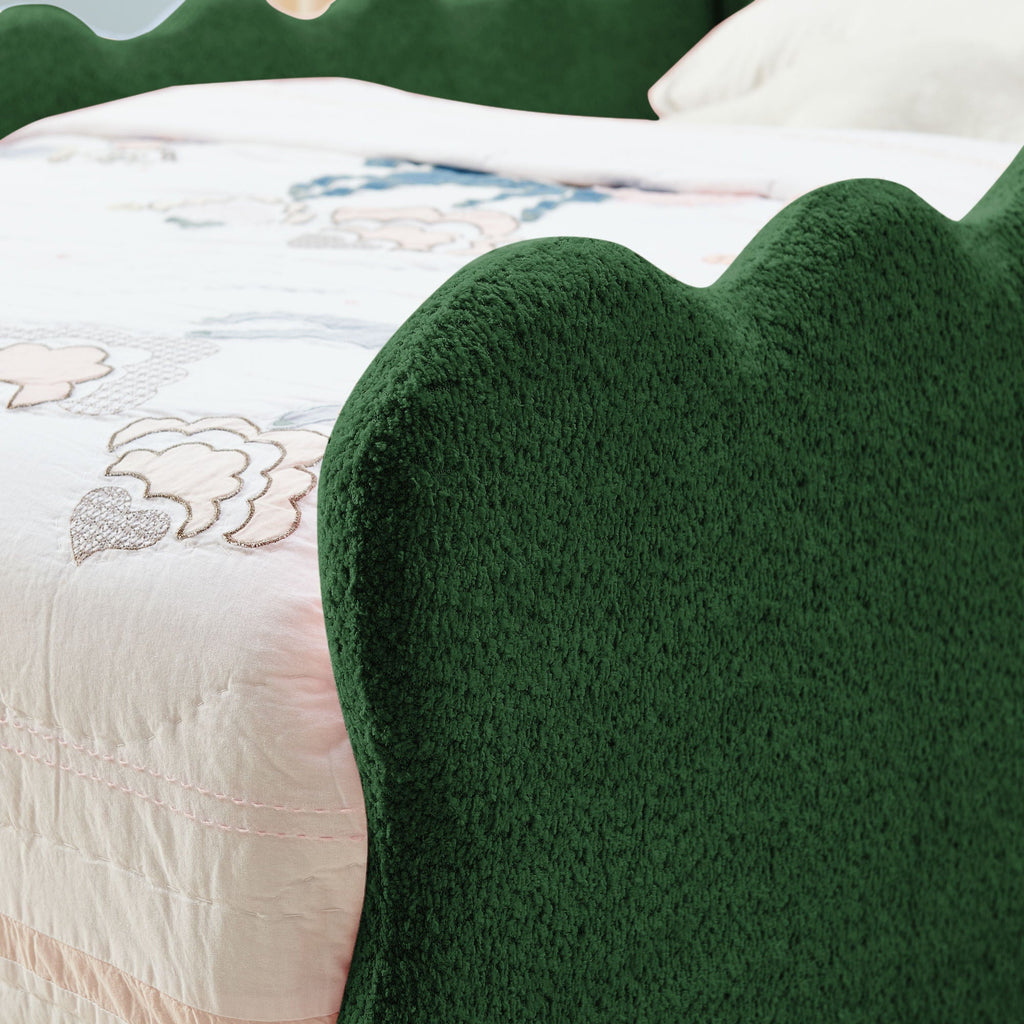 Dinosaur Shaped Toddler Bed with Safety Guardrail - Twin Upholstered Bed