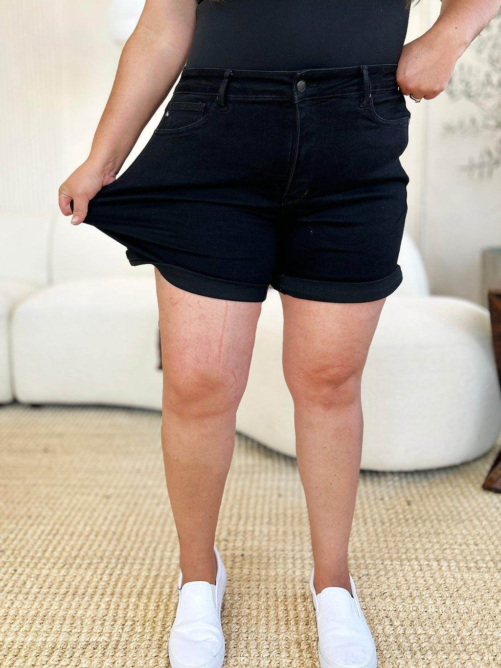 Judy Blue Full Size High Waist Tummy Control Cuffed Shorts