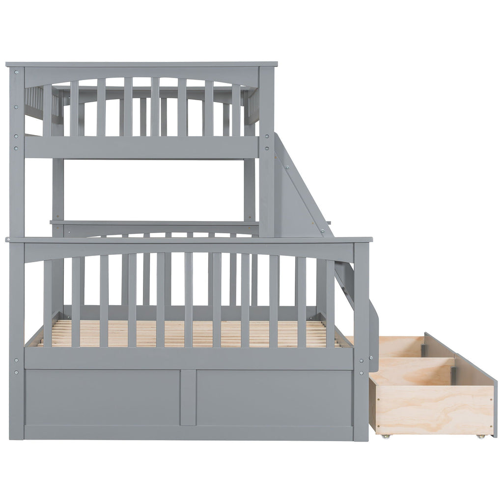 Convertible Storage Bunk Bed with Drawers - Twin Over Full