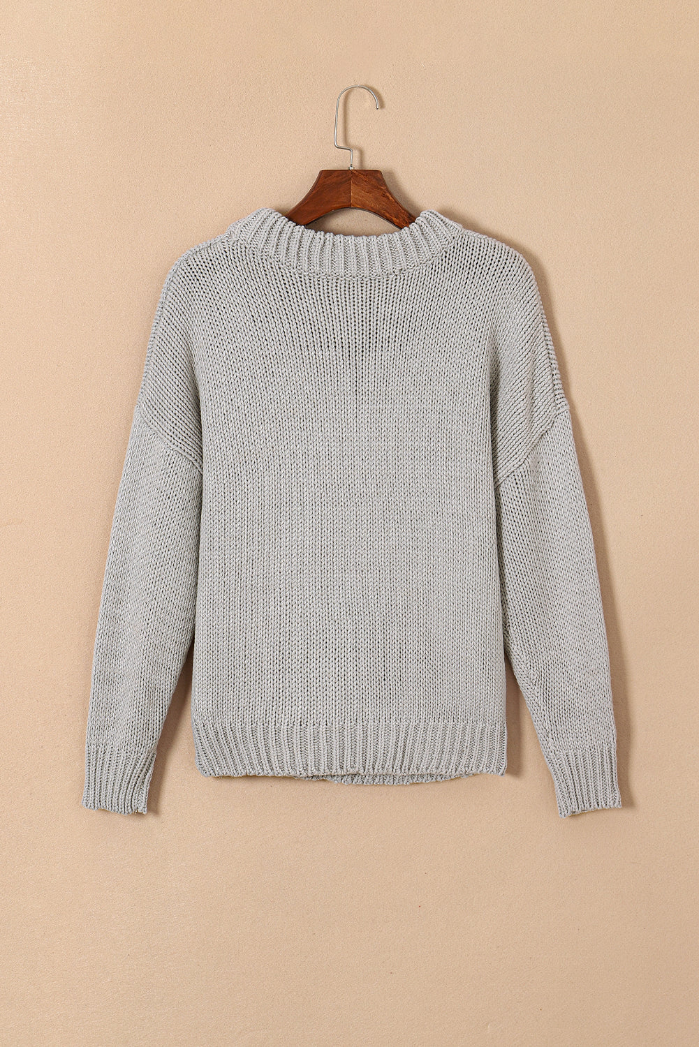 Chunky Drop-Shoulder Turtleneck Sweater