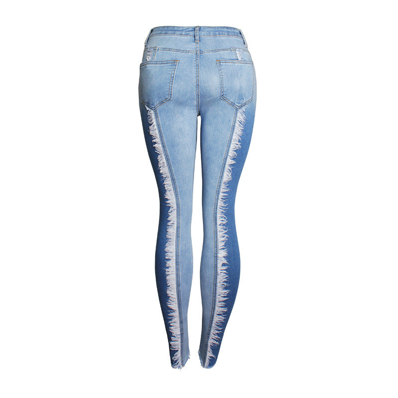 New Fashion Tassel Slim Jeans Slim Butt Lift Skinny Jeans For Women