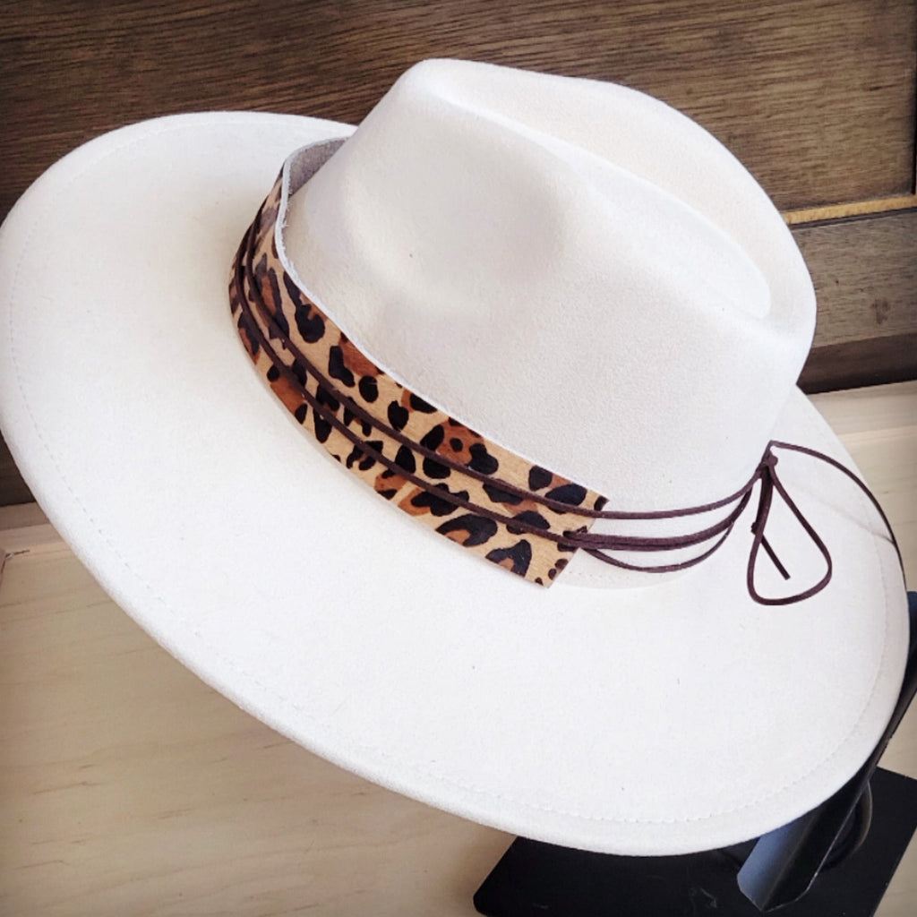 Wide Hair Hide Leopard Hat Band Only 954c