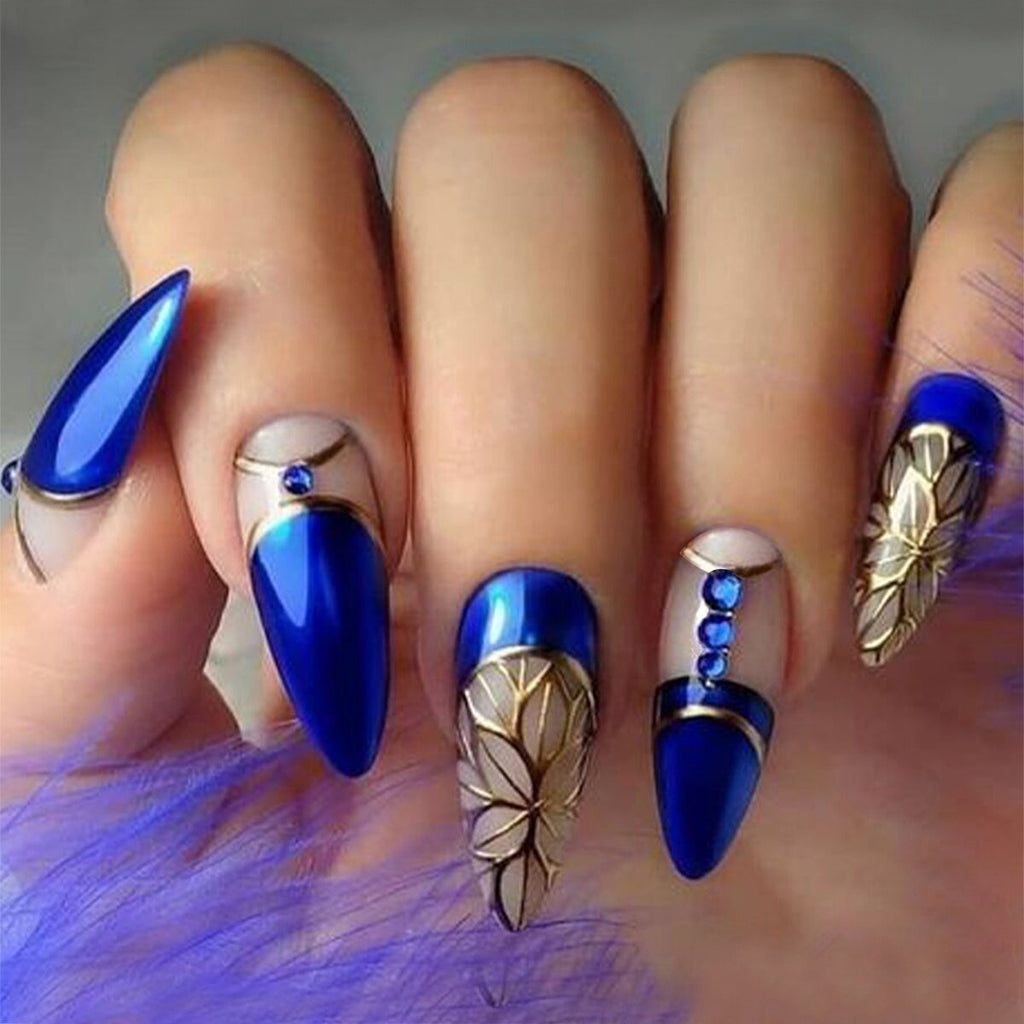 Palace Crystal Gold-Foil Press-On Nails
