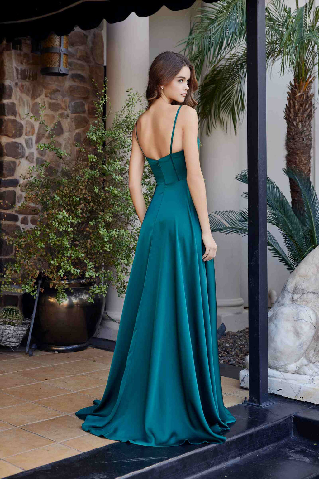 Nox Anabel A1744 Elegant Stretch Satin A-Line Evening Dress
