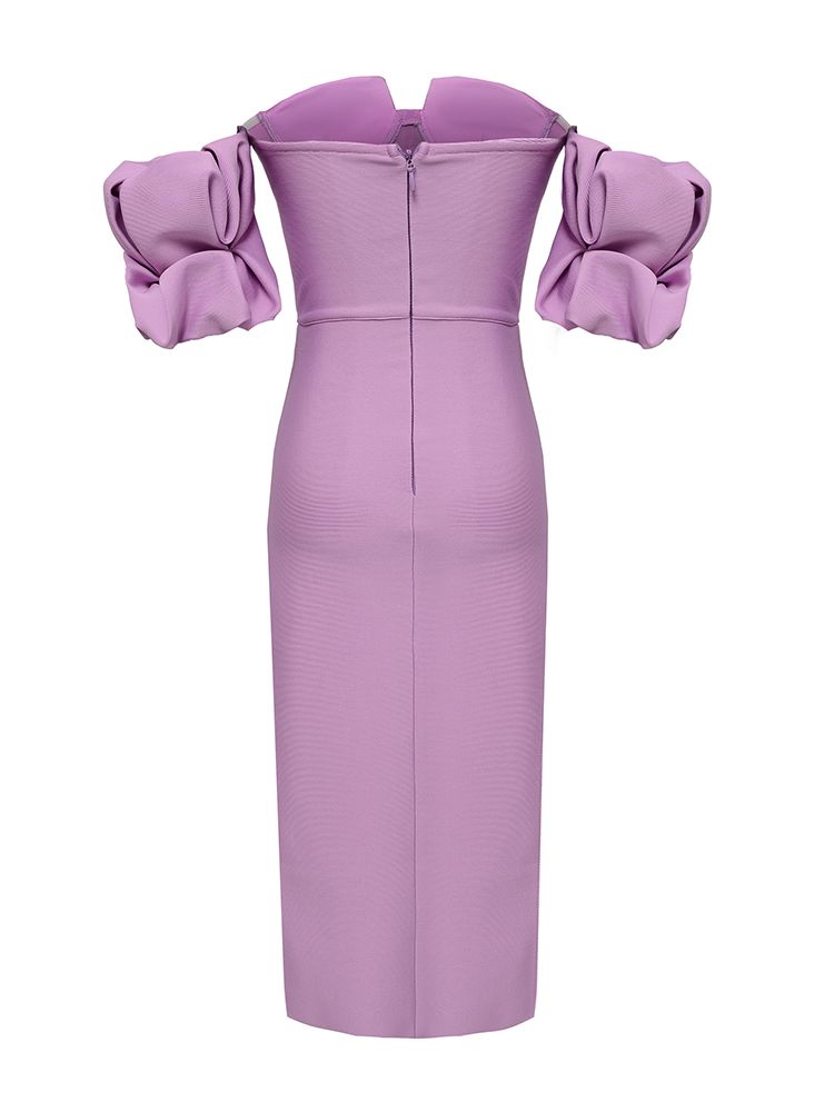 Strapless High-Slit Bandage Maxi Dress