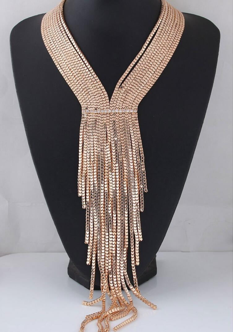 Tassel Chain Statement Necklace