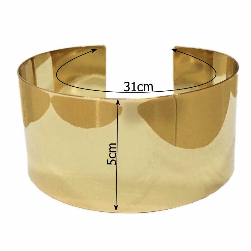 Wide Metal Torque Choker Necklace