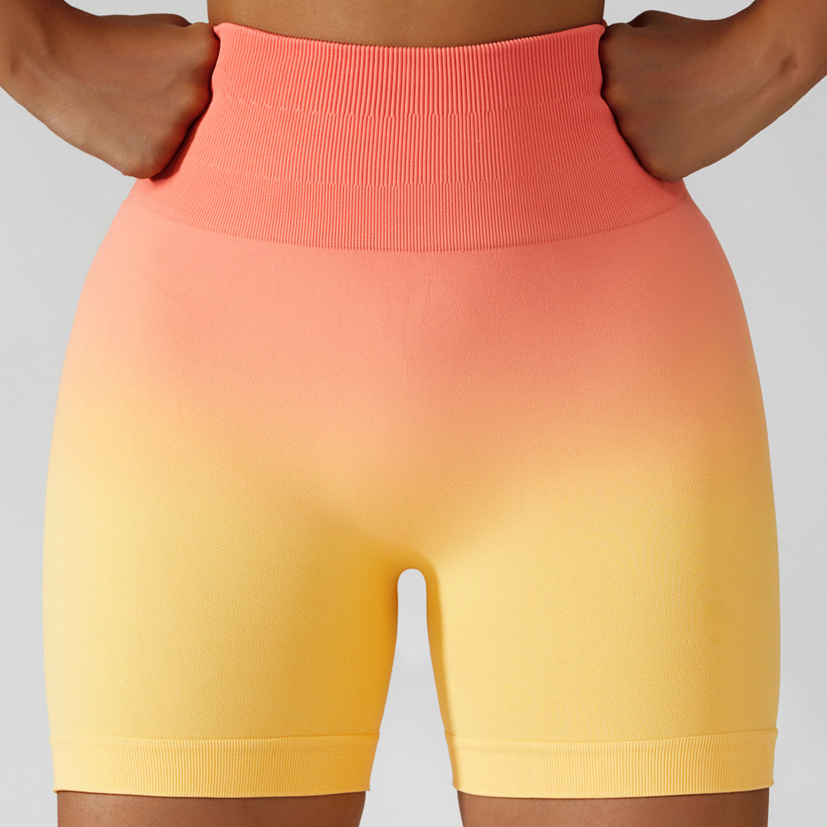 Seamless Gradient High-Waist Yoga Shorts