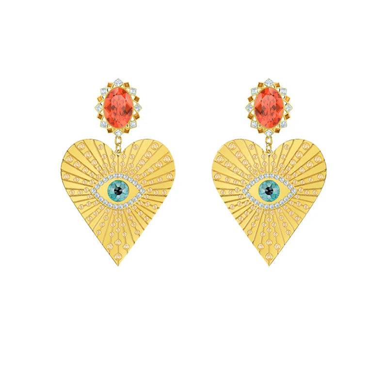 Crystal Heart Drop Earrings