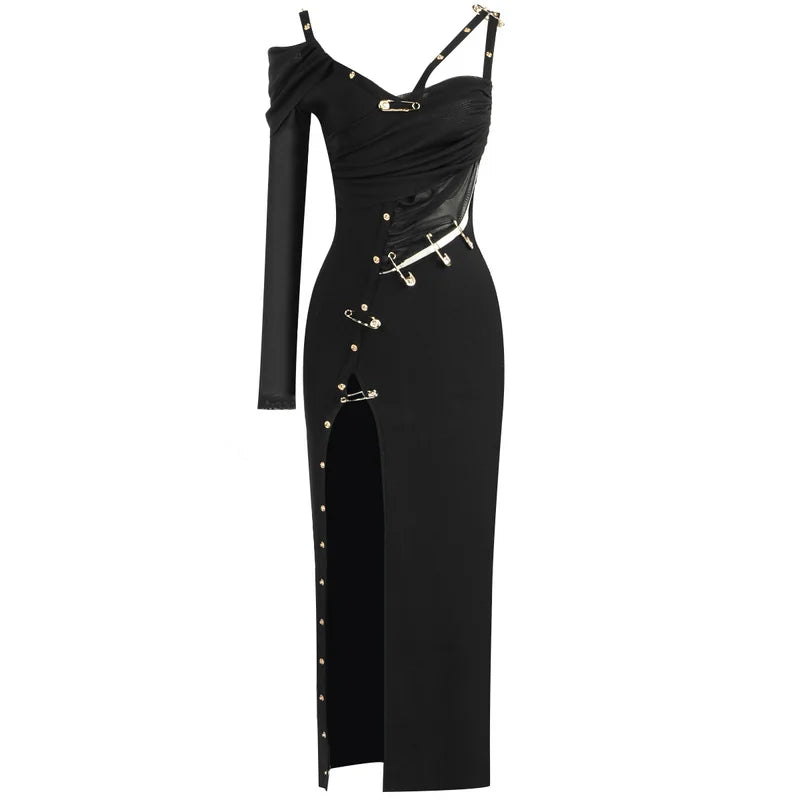 Midnight One-Shoulder Bandage Dress