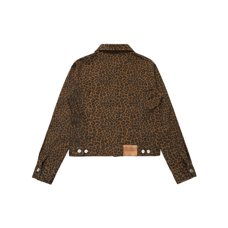 Leopard Print Cropped Statement Jacket