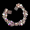 Floral Pave Glass Crystal Hair Comb
