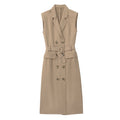 Belted Double-Breasted Trench Dress