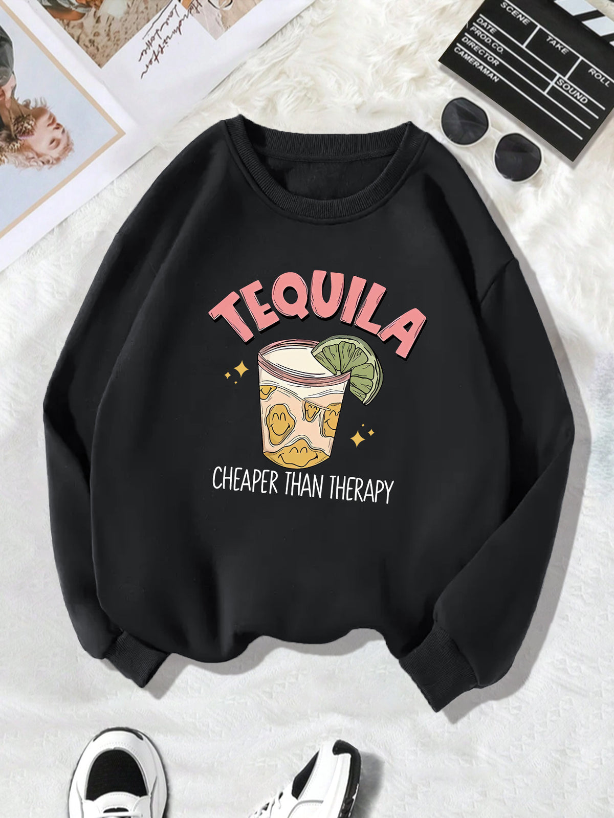 Tequila Lemon Graphic Fleece Sweatshirt