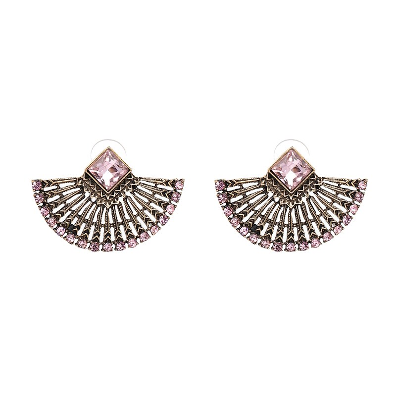 Crystal Fan Fringe Earrings