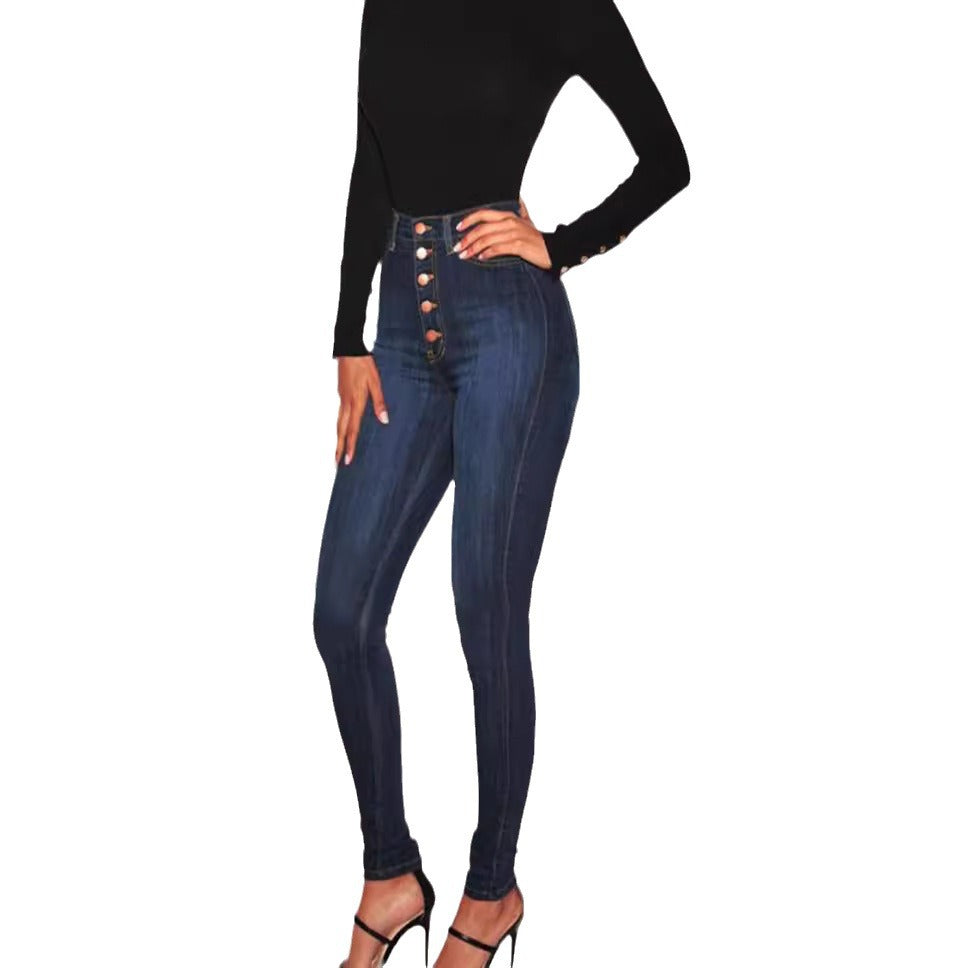 High-Rise Stretch Slim-Fit Jeans