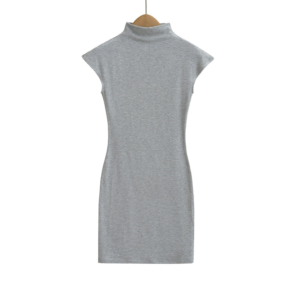 Elastic Fitted Short Sleeve Bodycon Mini Dress