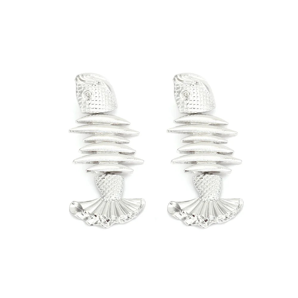 Vintage Fishbone Statement Earrings