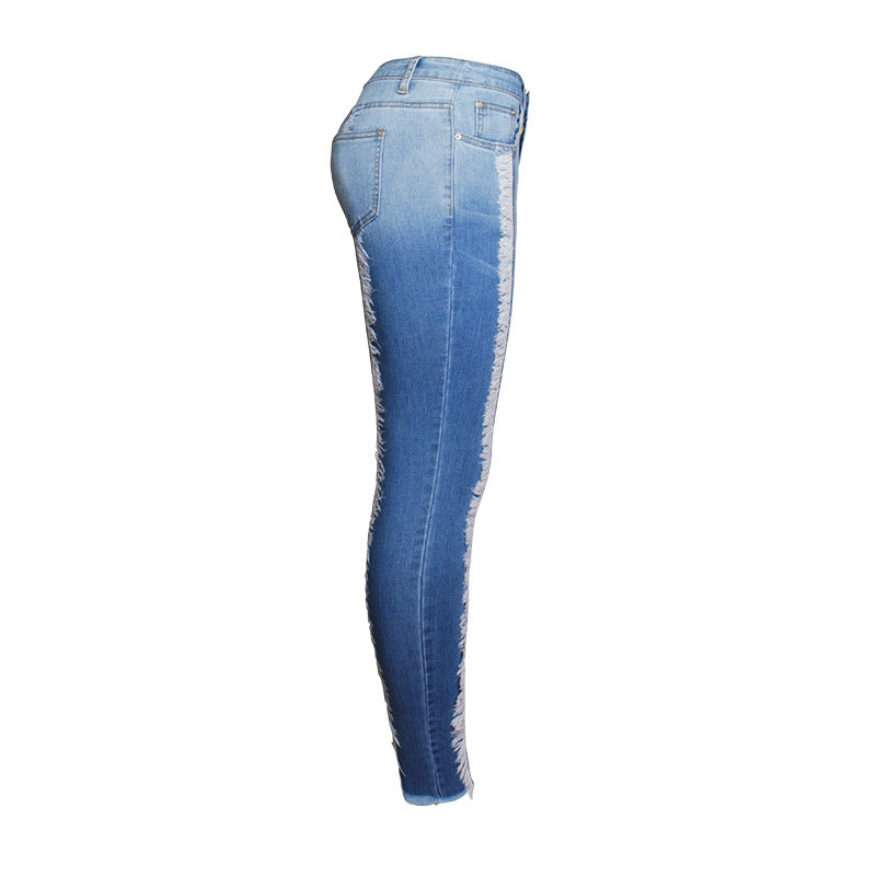 New Fashion Tassel Slim Jeans Slim Butt Lift Skinny Jeans For Women