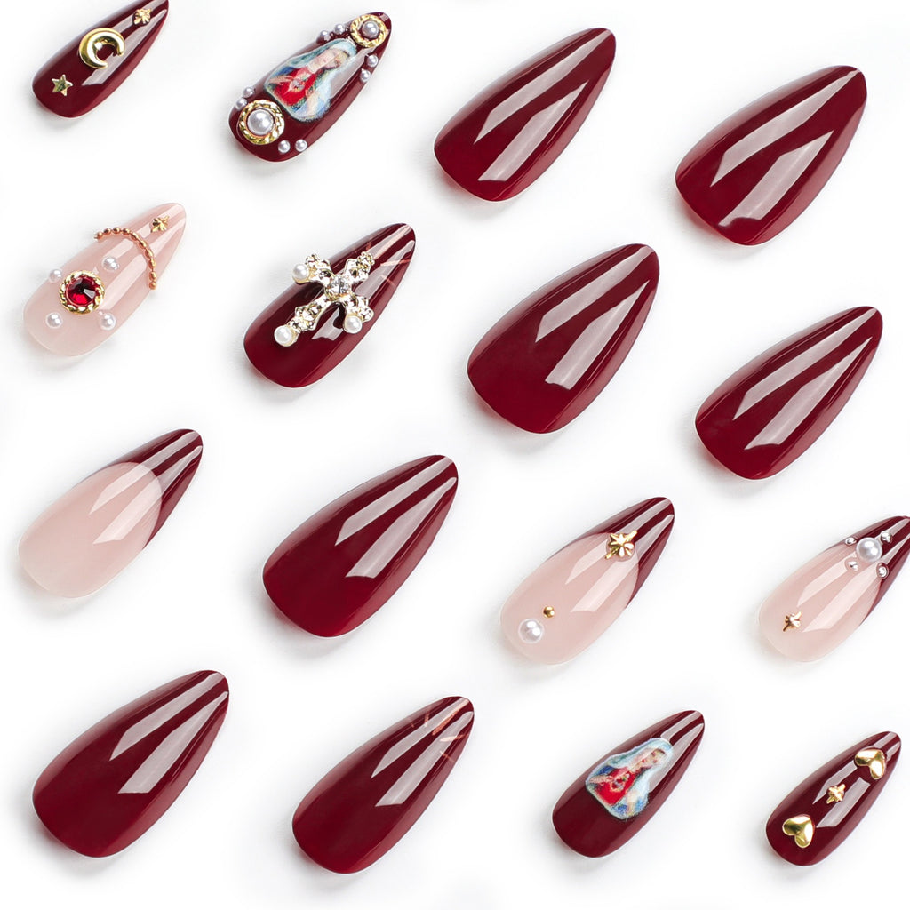 Crystal Cross Press-On Nail Set