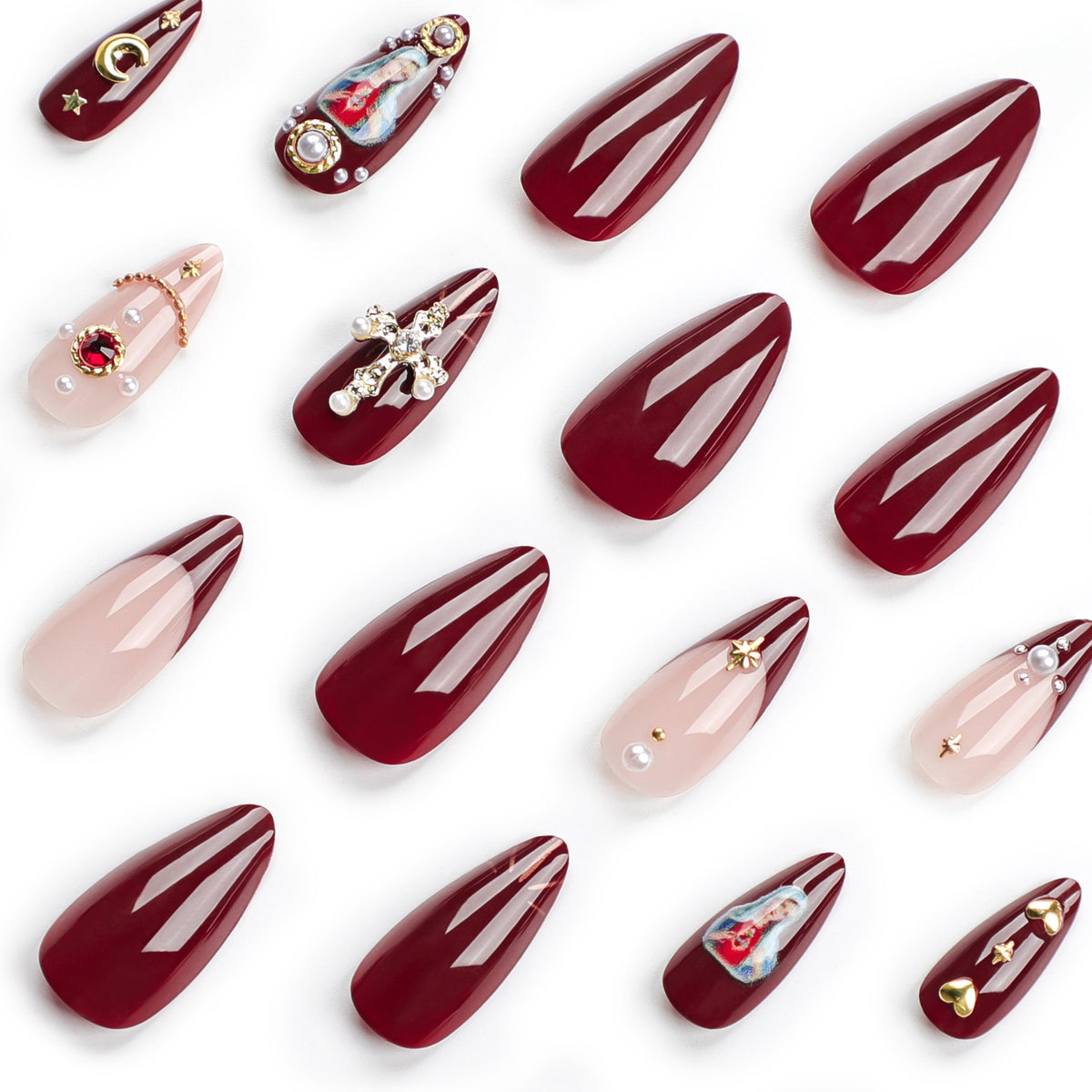 Crystal Cross Press-On Nail Set