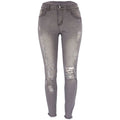 Summer high elasticity 9-point perforated women's clothing, tight fitting and hip lifting fashionable jeans with small feet