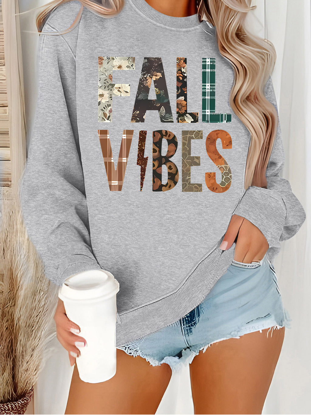 Fall Vibes Printed Sweatshirt
